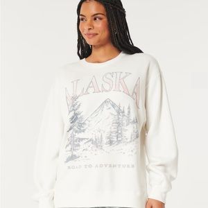 Hollister Alaska oversized graphic crew sweatshirt